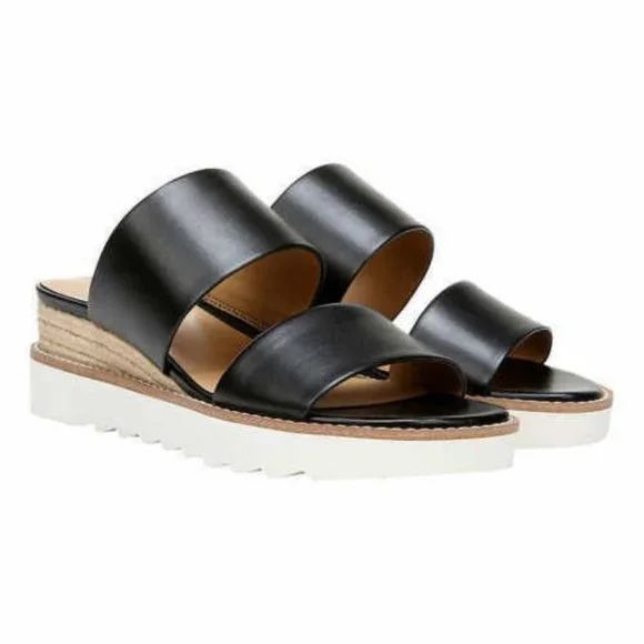 Franco Sarto Conan Women's Espadrille Slide Sandals--Black size 8