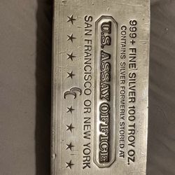 100oz Bar Of Silver 