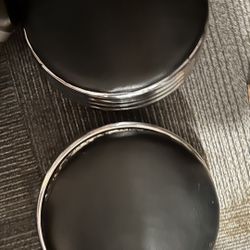 6 Leather topped bar stool tops