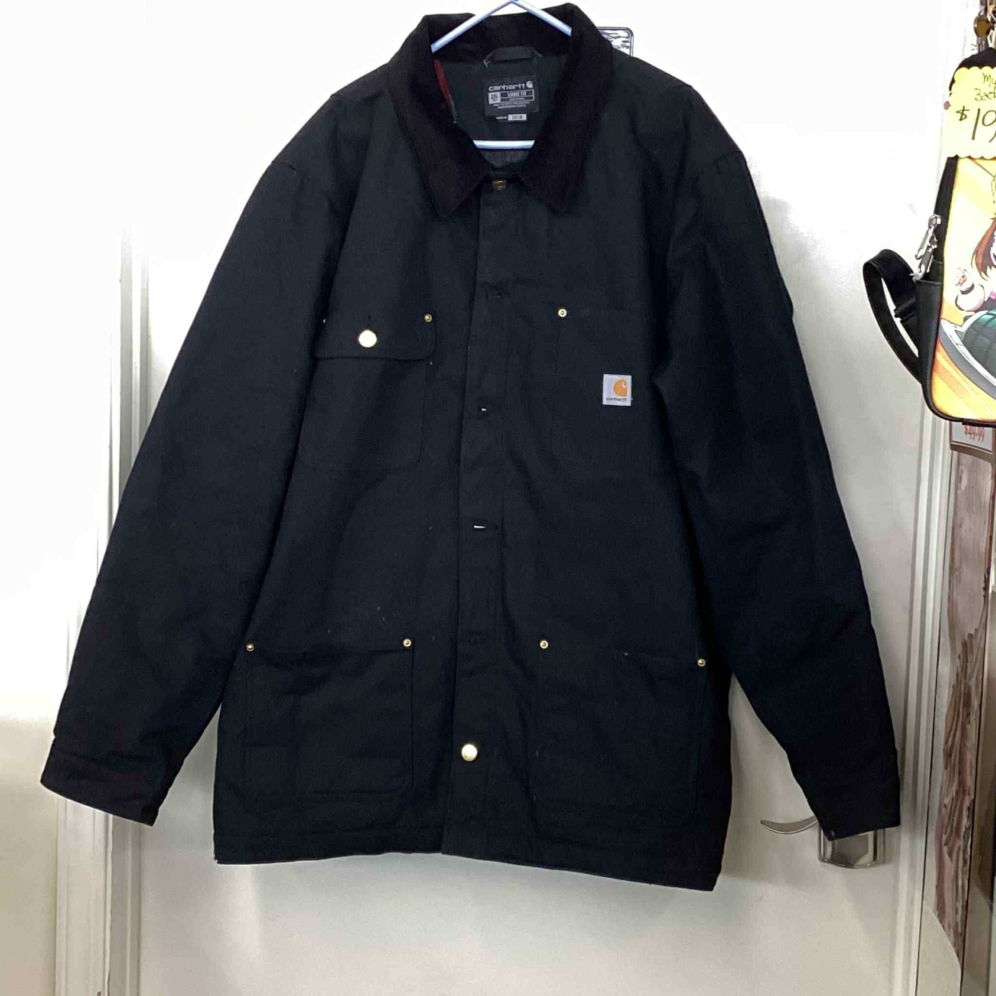 Carhartt Mens Black USA Blanket Lined Full Chore Coat Mens: 2XL