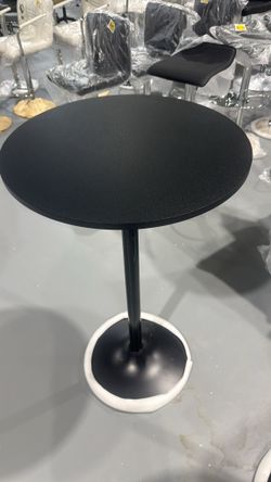 M-New Round Bistro Pub Table , Modern Style Metal Base MDF Top Cocktail Bar Table Counter Bar Height for Pub, Dining Room, Party (Full Black), $45/ea