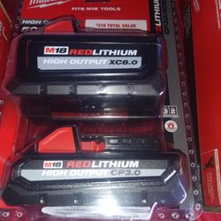 Milwaukee High Output 8.0 And 3.0 