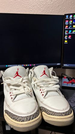 White cement jordan 3 size 9.5