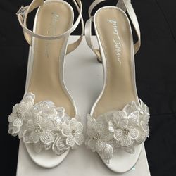Betsy Johnson White Bridal Heels 