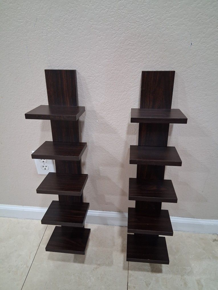 Set Of 2 Wood Wall Shelves