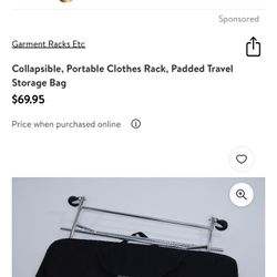 2 like new padded travel folding clothing rack bags
