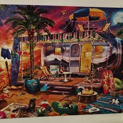 House By The Beach Wooden Canvas Puzzle