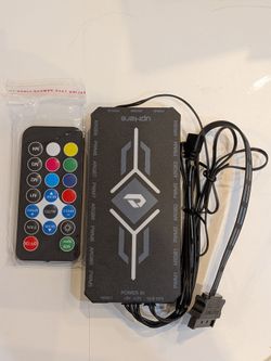 upHere PWM & 5V Addressable ARGB Magnetic Fan Hub –1 to 9-Port PC Case Splitter with Remote Control