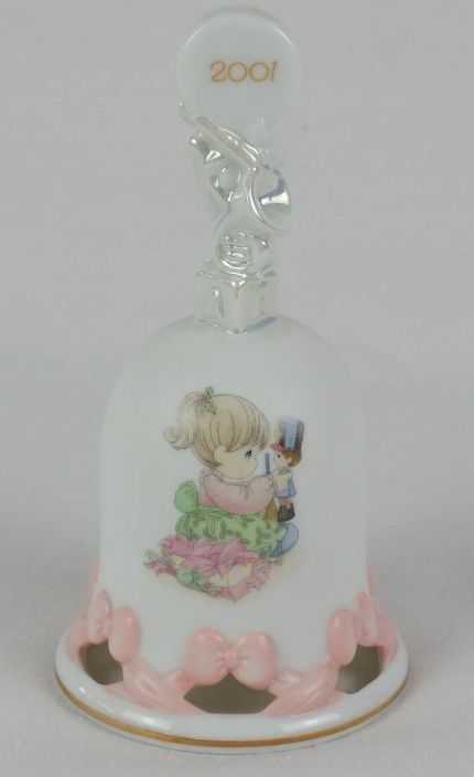 Precious Moments Dated 2001 Girl with Nutcracker Porcelain Bell, Home Decor, Collectibles, Christmas Bell, Holiday Bell, Enesco