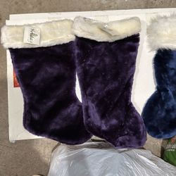 Christmas Plush Purple Stocking