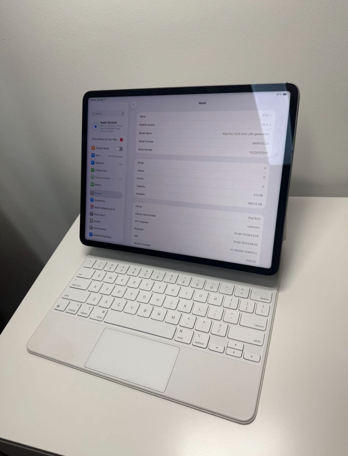 iPad Pro 12.9β 5Th M1 Cell 512Gb + Keyboard