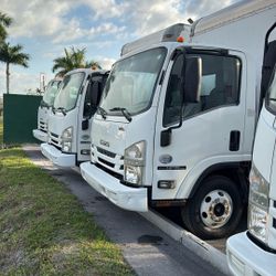 2016 Isuzu NPR 16 Foot Box Truck Camion De 16 Pies Caja Liftgate Aluminum Steel Plancha Flat Bed Dump Body GMC International Freightliner 