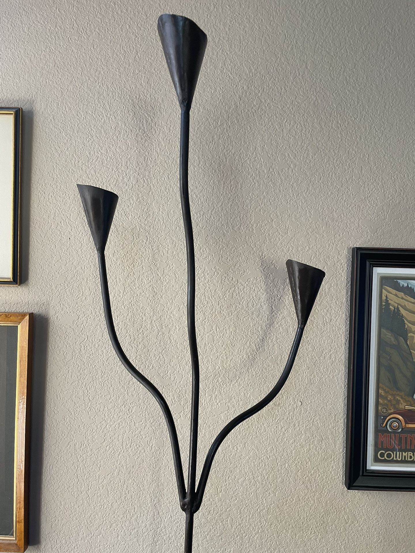 Mid Century Iron Candelabra Candle Holder - Keppel, Dansk, Swedish