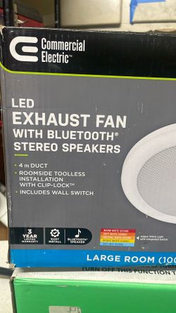 LED exhaust fan with Bluetooth stereo speakers