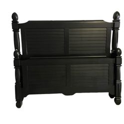 Queen Bed frame, American Signature Plantation Cove, black finish. Matching armoire also available