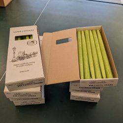 90+ chartreuse 12” taper candles 