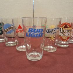 Seven Different Pint Glasses