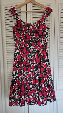White House Black Market Red Roses Dress