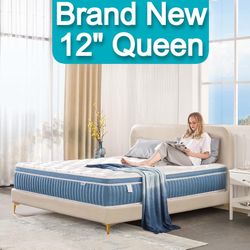 Brand New Queen Size 12 Inch Cooling Gel Memory Foam Hybrid Mattress 