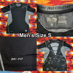 Nike Pro Combat Shirt Men’s Size Small Black Dri-FIT Fitted Camo Athletic