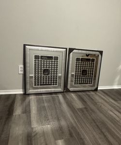 2 Pieces Islamic Wall Art  Mirrored Silver And Black