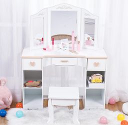 Kids vanity table and chair set.