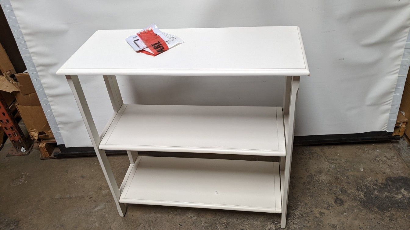 Bookcase White Solid Wood 3 Shelves Brookings Folding BKS27-WH 24259