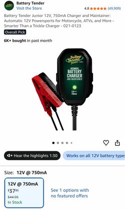 Battery tender for motorcycle