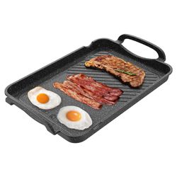Nonstick Stove Top Griddle/Grill,16.5"x12.0", Double Burner Granite Griddle Pan,Cast Alumunim Induction Pancake Breakfast Maker, Light-Weight Flat Top