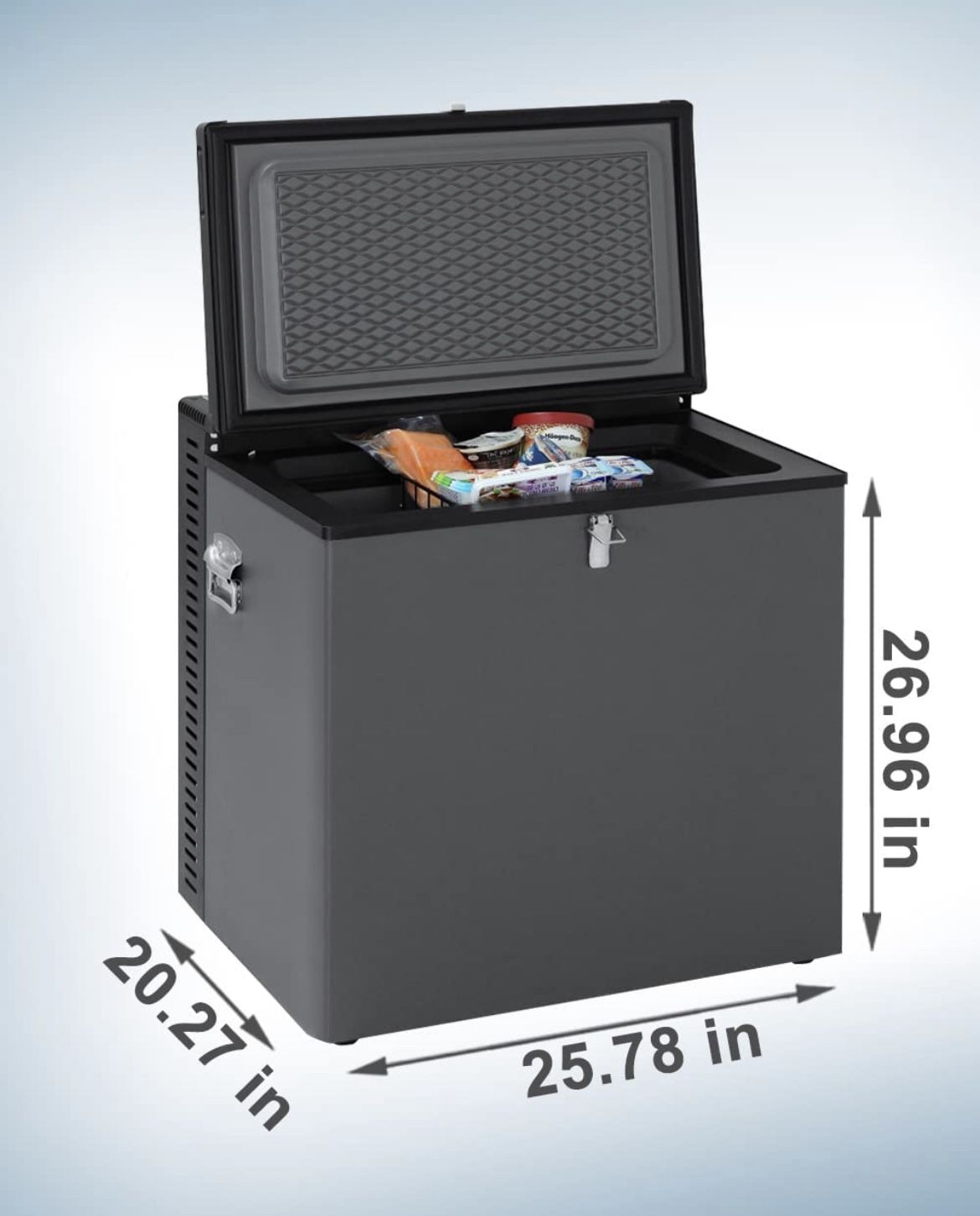 Propane Deep Freezer 2.1 Cu.Ft, 110V/12V/LPG Gas Chest Freezer with