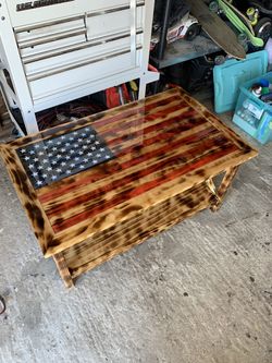 America flag coffee tables epoxy top