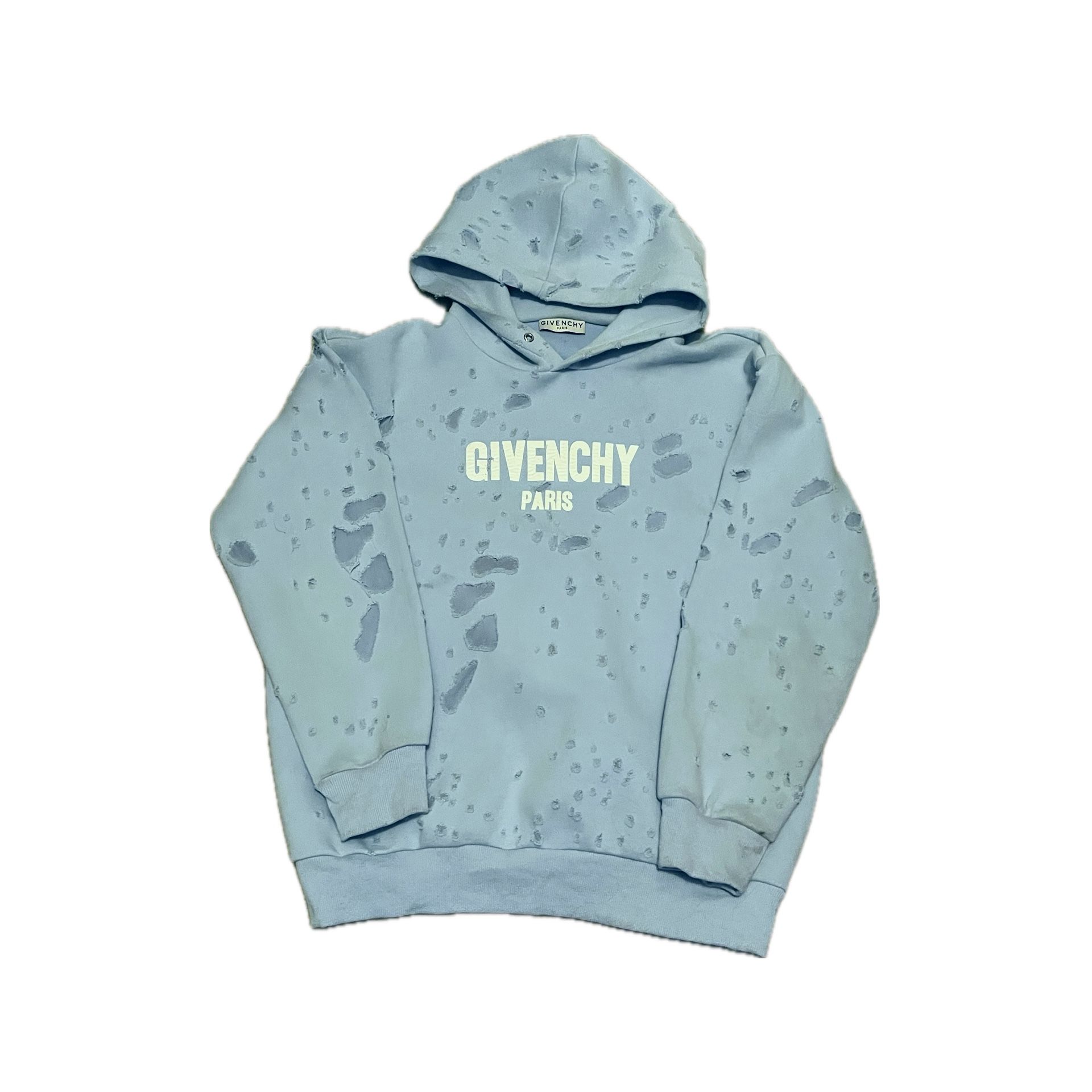 Blue Distressed Givenchy Hoodie