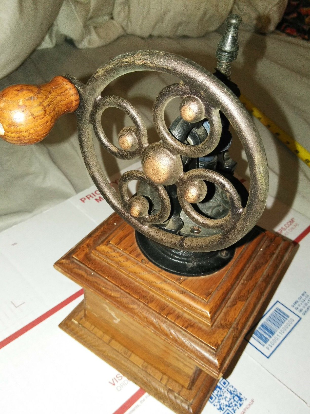 Vintage cast iron coffee mill