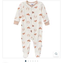 Gerber Cream and Tan Animal Print Footie