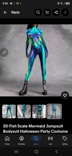 3D Fish Scale Mermaid Jumpsuit Costume
