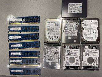 6 Hard Disk HD and one SSD hard disk & 7 Ram Memory DDR3 between 2-4 GB