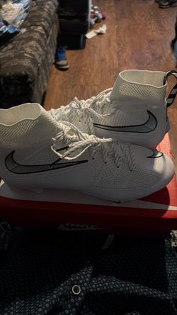 Nike High-Top Cleats White and Black