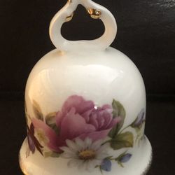 Flambro Vtg. Porcelain Bell “Summer Rose” Fine Bone China Taiwan