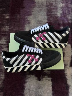 🔵 off white vulc low stripe violet