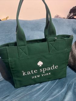 Kate Spade XL Green Canvas Tote Bag