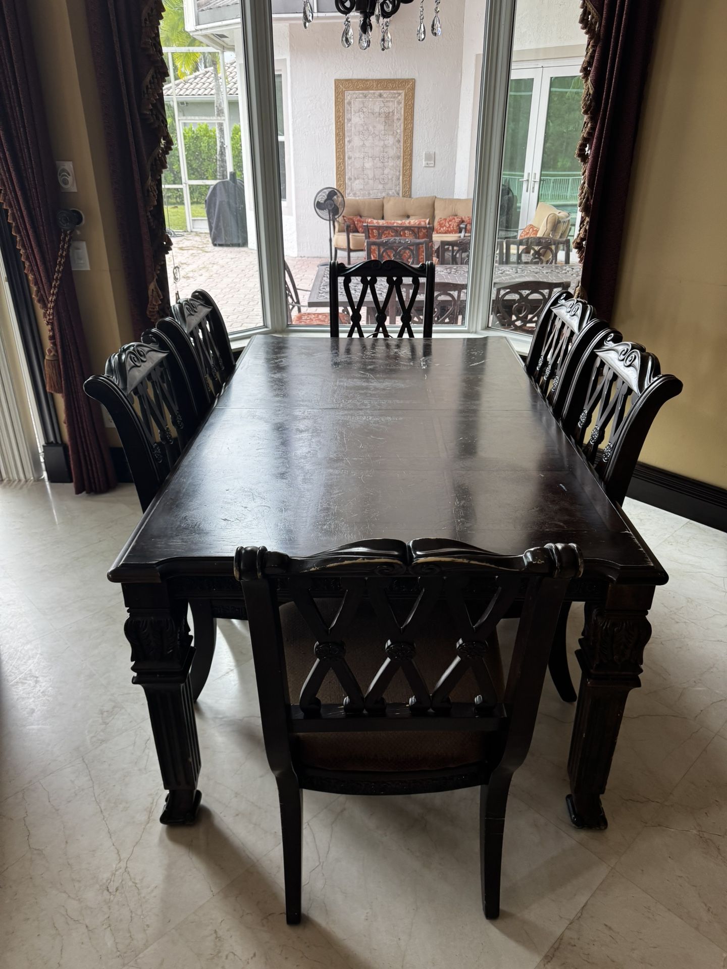 wooden dining table set