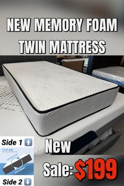 NEW MEMORY FOAM TWIN REVERSIBLE MATTRESS