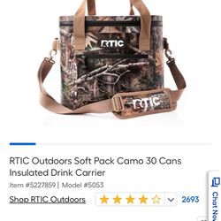 Rtic 30 Can Soft Camo Cooler - New In Box 