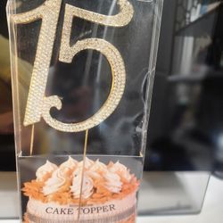 Jeweled "15" Cake Toper