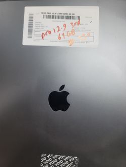 Ipad pro 12.9 3rd Gen 64gb