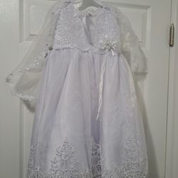 Toddler Baptism Dress & Headband 
