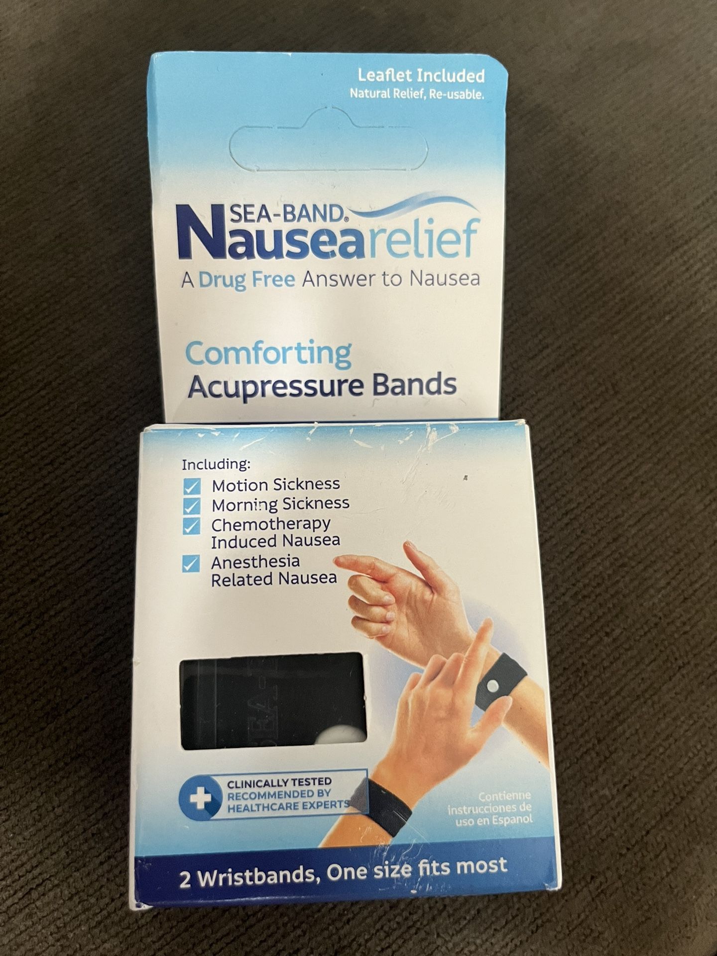 $5 Nausea, Relief, 2 Wristbands, One Size Sea Band Year Relief Sea Comforting Acupressure Band