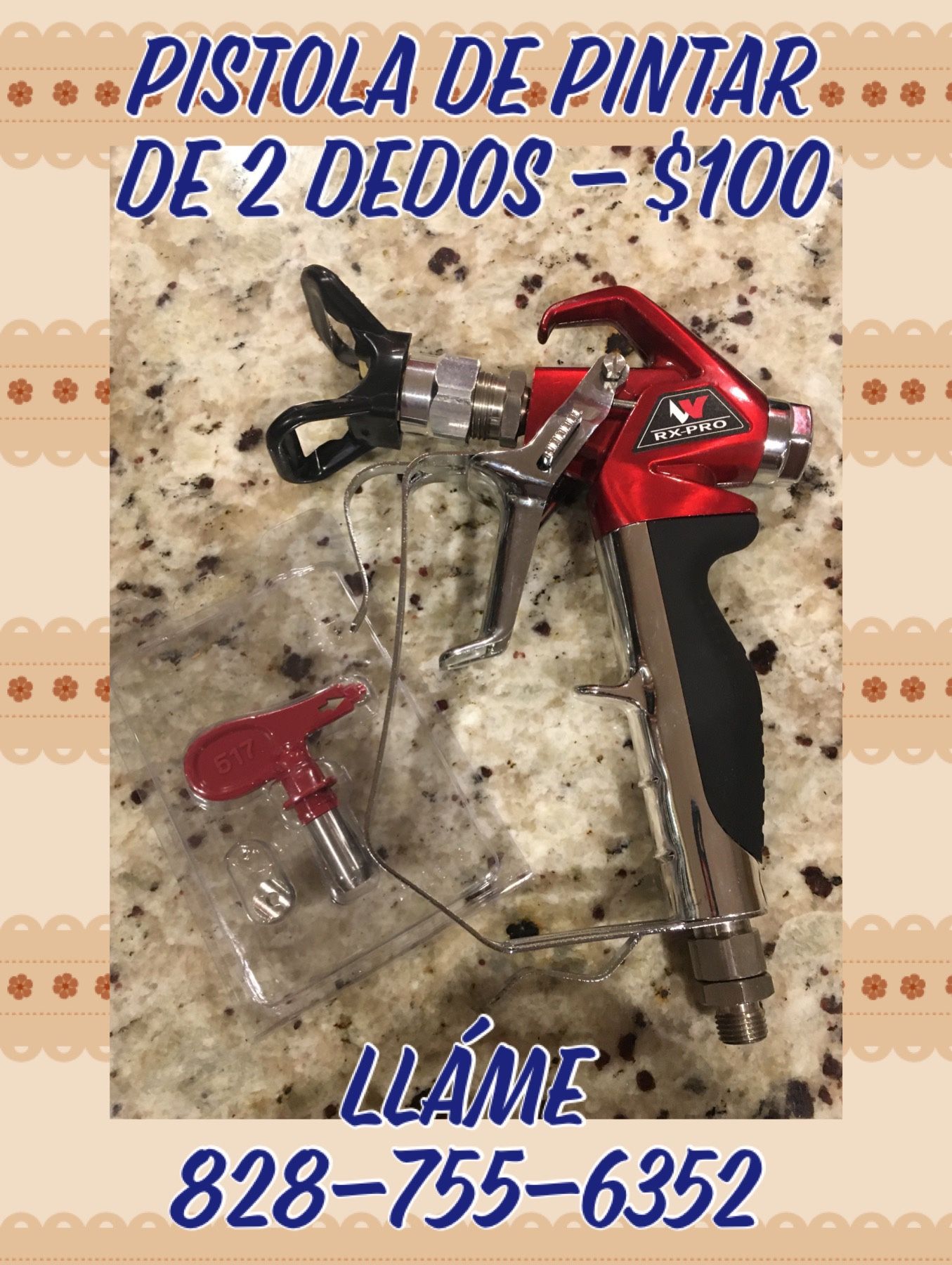Pistola de pintar de 2 dedos