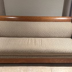Solid Oak Sleigh Sleeper Sofa