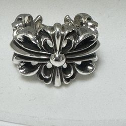 Doble Floral Ring Chrome Hearts 